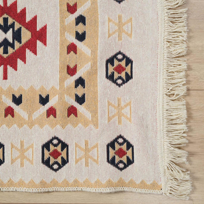 Kehribar Serisi Makine Dokuma Anadolu Desenli Kırmızı Kilim — antre halısı