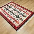 Kehribar Serisi Makine Dokuma Anadolu Desenli Kırmızı Pamuk Kilim, 80x150 – 160x230 cm — Halıcızade
