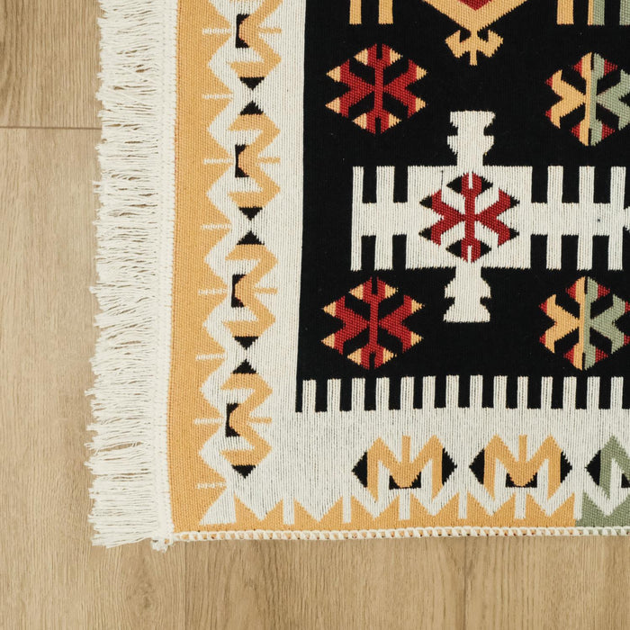 Kehribar Serisi Makine Dokuma Anadolu Desenli Kırmızı Pamuk Kilim