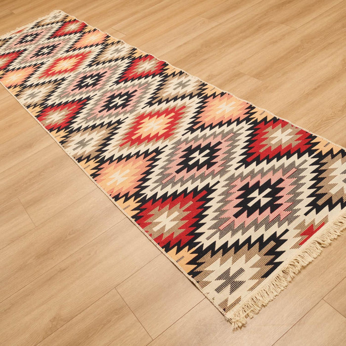 Kehribar Serisi Makine Dokuma Anadolu Desenli Rengarenk Pamuk Kilim