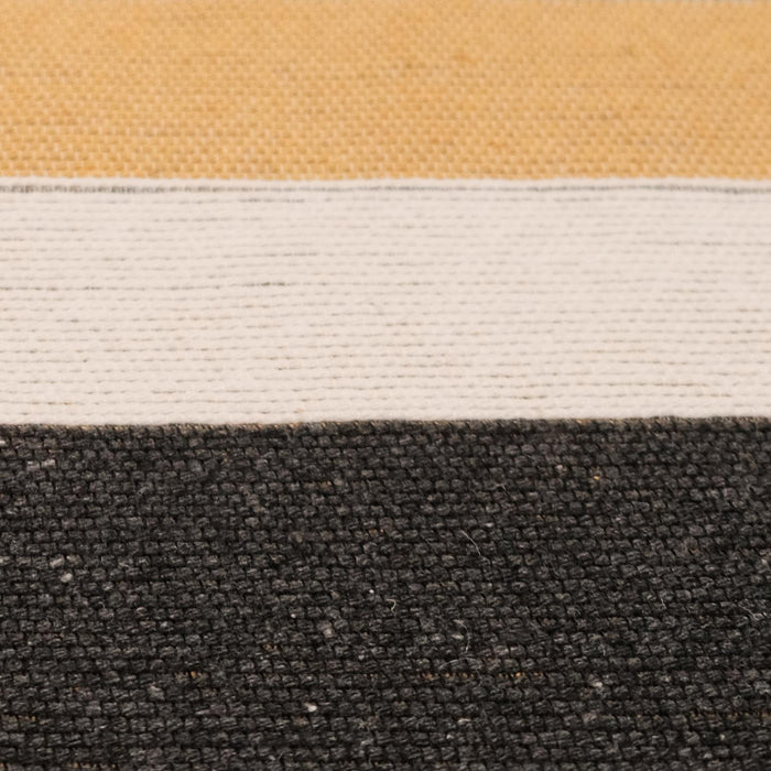 Kehribar Serisi Makine Dokuma Çizgi Desenli Gri Kilim