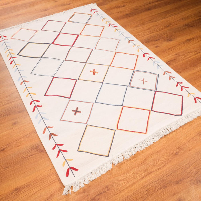 Kehribar Serisi Makine Dokuma Geometrik Desenli Rengarenk Kilim — 80x150, 120x180, 80x300, 160x230 cm