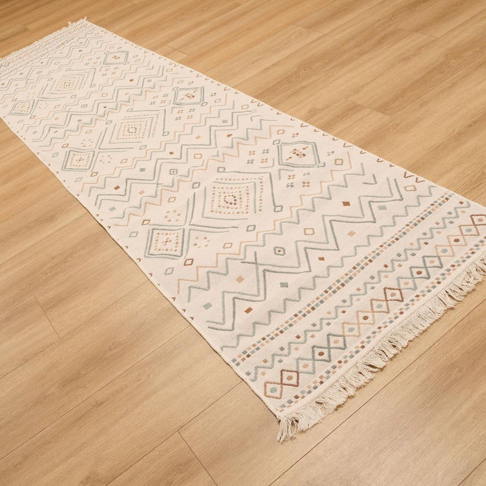 Kehribar Serisi Makine Dokuma İskandinav Desenli Kahverengi Kilim — antre halısı