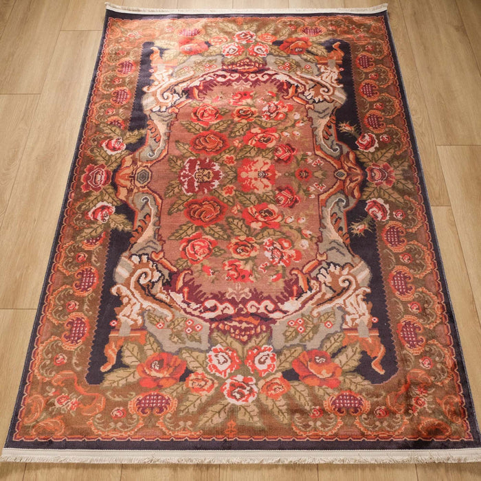 Kehribar Serisi Makine Dokuma Karabağ Desenli Rengarenk Halı — 80x150, 120x180, 80x300, 160x230 cm
