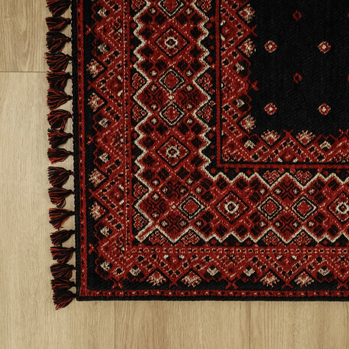 Kehribar Serisi Makine Dokuma Kırmızı Halı — klasik desen