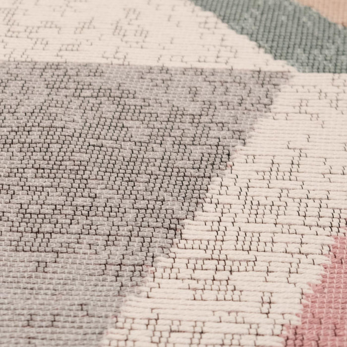 Kehribar Serisi Rengarenk Makine Dokuma Geometrik Desenli Pamuk Kilim