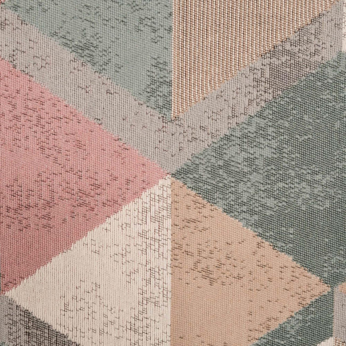 Kehribar Serisi Rengarenk Makine Dokuma Geometrik Desenli Pamuk Kilim