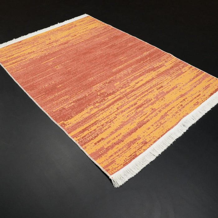 Kehribar Serisi Soyut Desenli Bordo/Sarı Kilim, 120x180 cm — Halıcızade