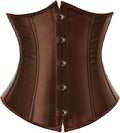 Kelvry Women's Satin Waist Cincher Lace up Boned Bustier Underbust Corset XL