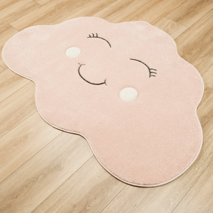 Kids Serisi Bebek / Çocuk Odası Bulut Kesimli Makine Dokuma Halı, pembe, 120x170 cm — Halıcızade