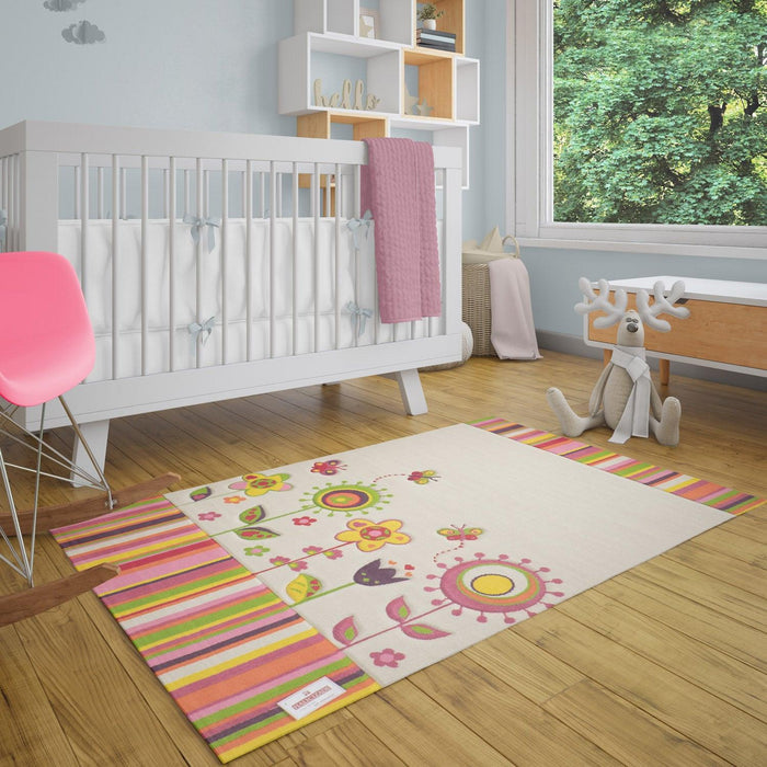 Kids Serisi Bebek / Çocuk Odası Çiçek Desenli Makine Dokuma Halı