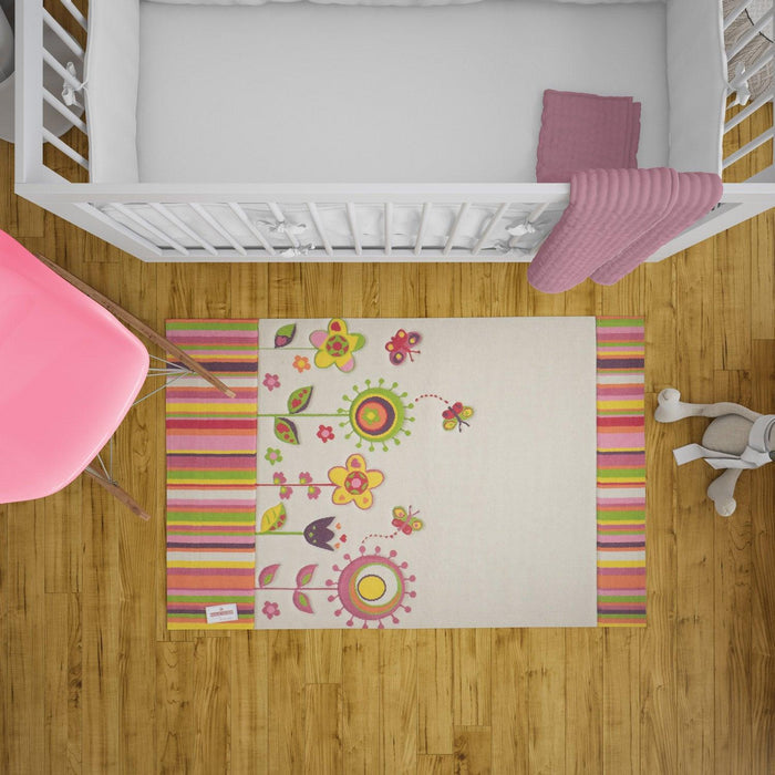 Kids Serisi Bebek / Çocuk Odası Çiçek Desenli Makine Dokuma Halı