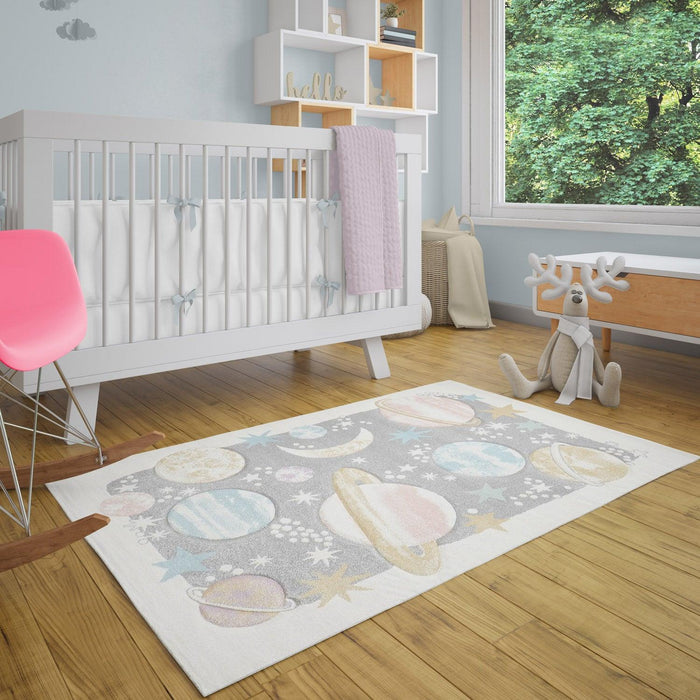 Kids Serisi Bebek / Çocuk Odası Geometrik Desenli Makine Dokuma Halı