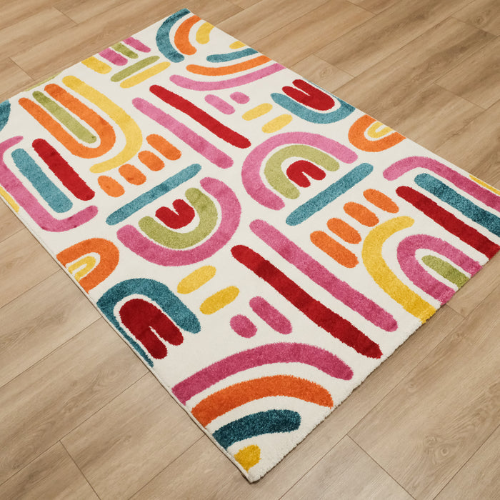 Kids Serisi Rengarenk Desenli Bebek ve Çocuk Odası Halısı, 120x180 cm — Halıcızade