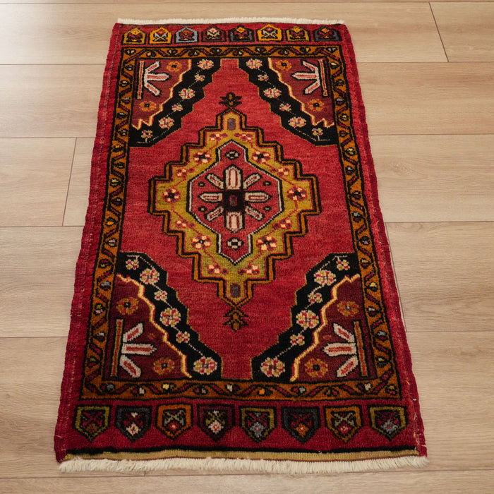 Konya İnlice Sandık Eskisi El Dokuma Halı Yastık — 56x108 cm