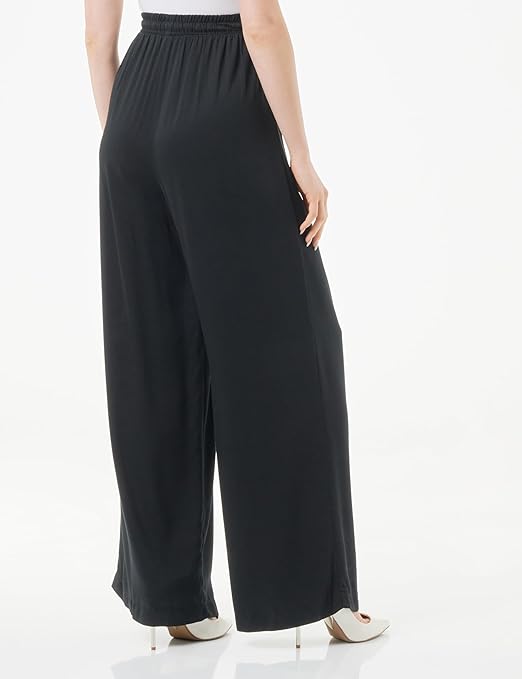 Koton Women's Relax Fit Pocket Detail Cotton Drawstring Wide Leg Trousers Shorts, Black(999), 12