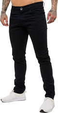 Kruze Mens Designer Skinny Stretch Fit Chinos Branded Trousers Pants 28W x 30L Navy