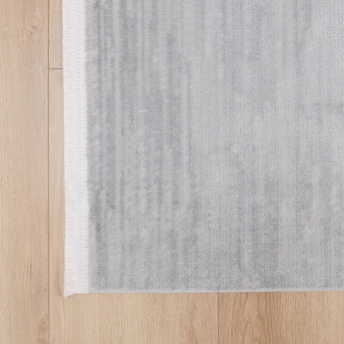 Lagos Serisi Sade Desenli Akrilik Gri Halı — 120x180 cm