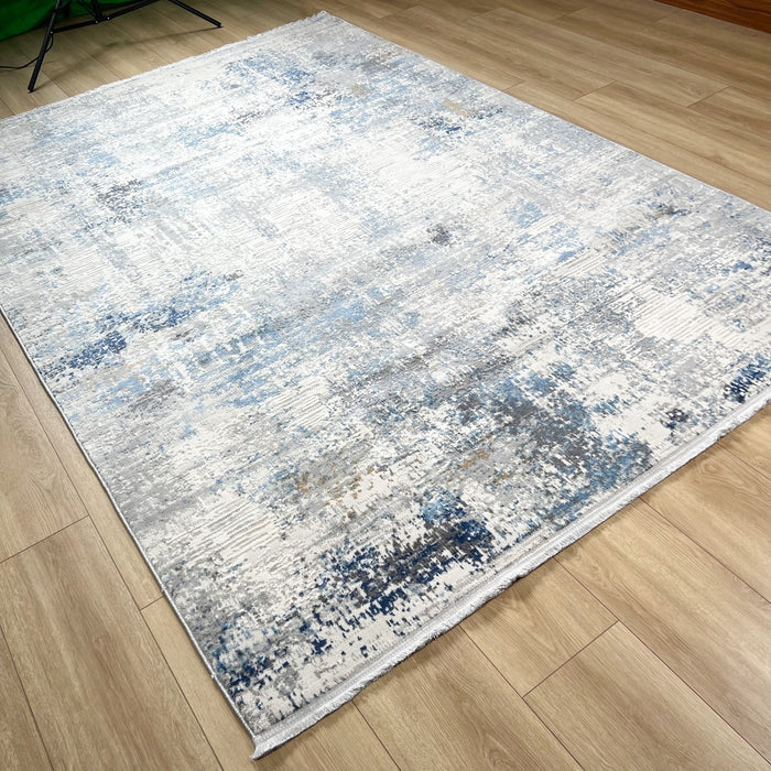 Lagos Serisi Soyut Desenli Makine Dokuma Halı, mavi, 80x150 – 200x290 cm — Halıcızade