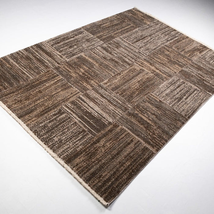 Lotto Serisi Geometrik Desenli Makine Dokuma Halı, kahverengi, 130x190 – 160x230 cm — Halıcızade