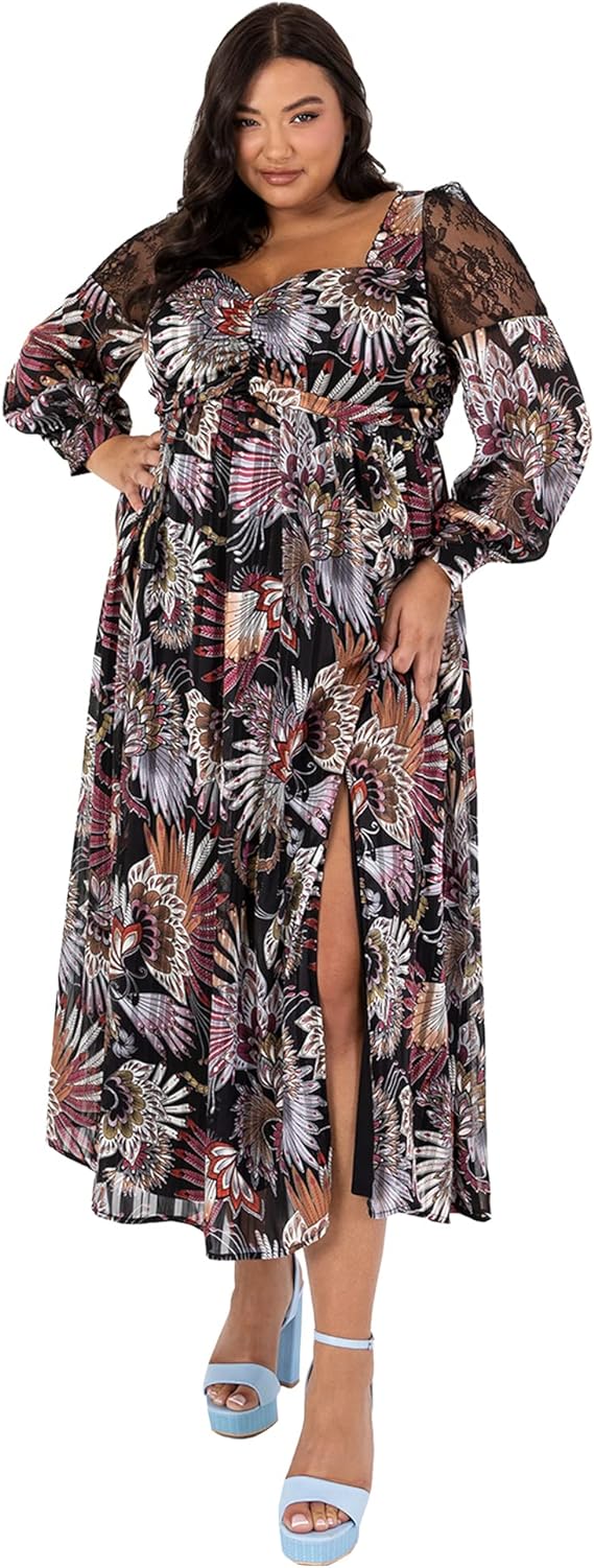 Lovedrobe Womens Plus Size Midaxi Dress Curve Long Black Size 24
