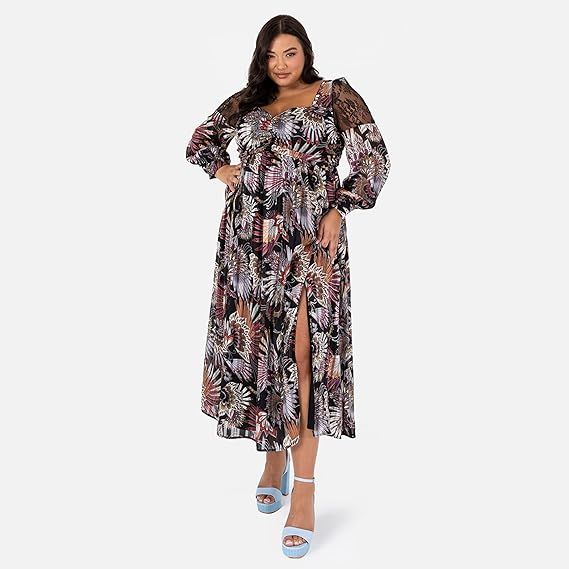 Lovedrobe Womens Plus Size Midaxi Dress Curve Long Black Size 24