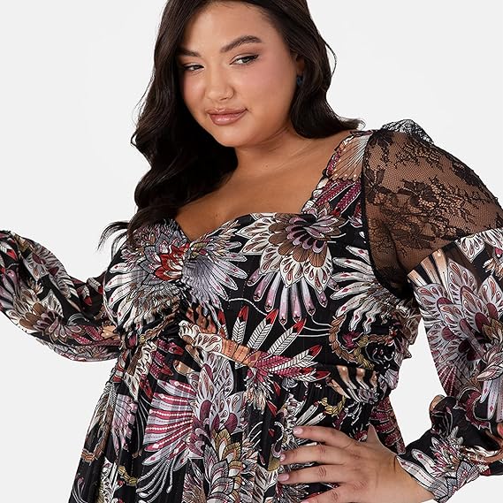 Lovedrobe Womens Plus Size Midaxi Dress Curve Long Black Size 24