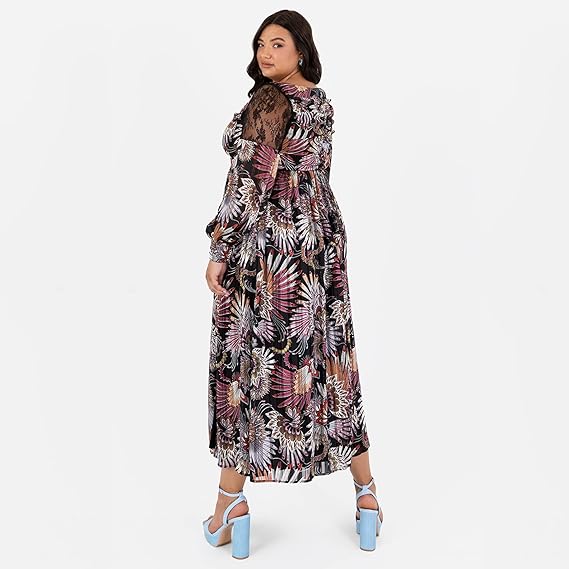Lovedrobe Womens Plus Size Midaxi Dress Curve Long Black Size 24
