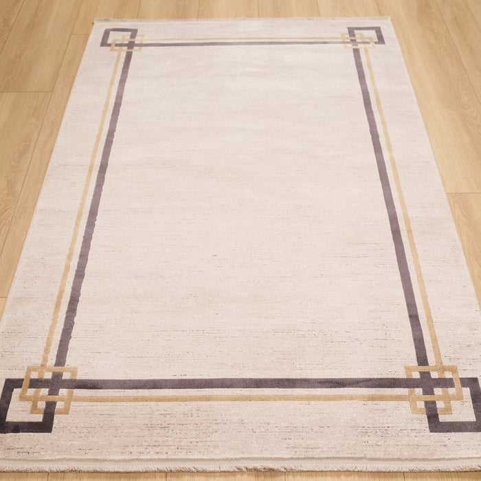 Lugano Serisi Makine Dokuma Çerçeve Desenli Modern Halı — 120x180, 160x230 cm