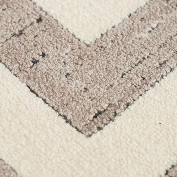 Lugano Serisi Makine Dokuma Çerçeve Desenli Viskon Gri Halı