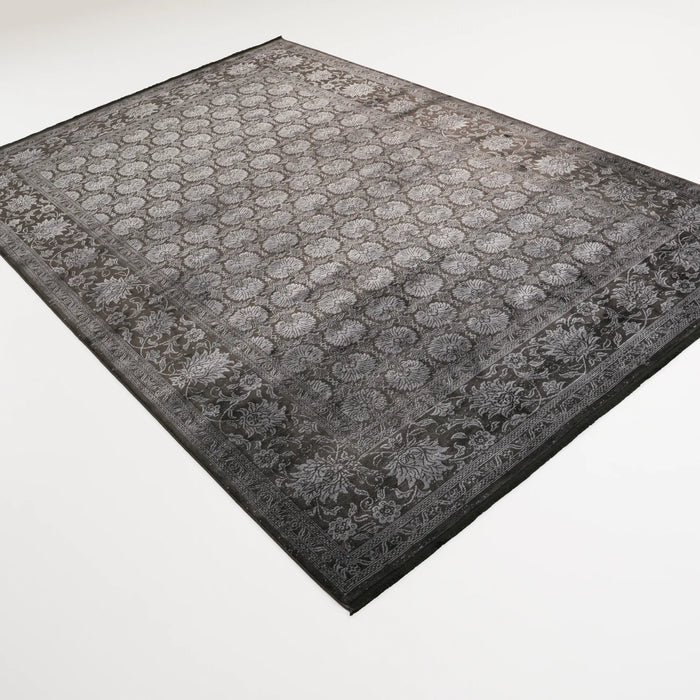 Lugano Serisi Makine Dokuma Uşak Desenli Siyah Halı, 130x190 – 200x290 cm — Halıcızade