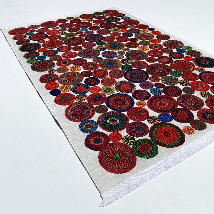 Luna Serisi Dijital Baskı Geometrik Desenli Rengarenk Halı, 75x150 – 155x230 cm — Halıcızade