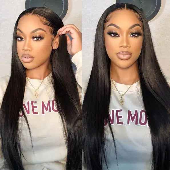 4x4 Lace Human Hair Wig Natural Color, Straight Texture, Density