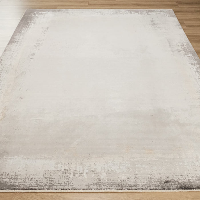 Mahal Serisi Soyut Desenli Gri Viskon Makine Dokuma Halı — 80x150, 200x300, 240x320 cm