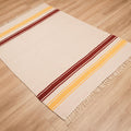 Makine Dokuma Çizgi Desenli Krem Kilim, 120x180 cm — Halıcızade