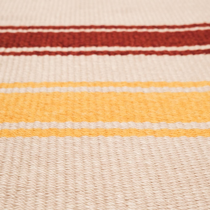 Makine Dokuma Çizgi Desenli Krem Kilim — modern tasarım