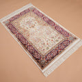 Makine Dokuma Krem Viskon Seccade Halı, 80x125 cm — Halıcızade