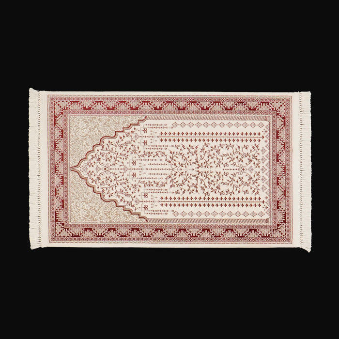 Makine Dokuma Seccade Desenli Kırmızı Halı — akrilik