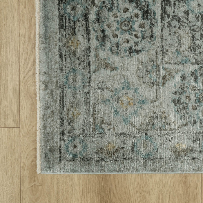 Makine Dokuma Vintage Desenli Gri Halı — salon halısı