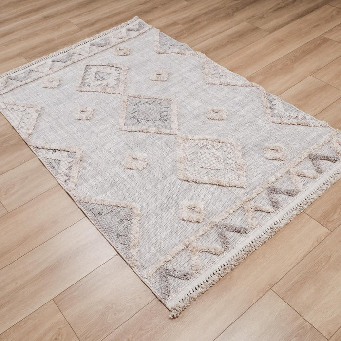Malibu Serisi Geometrik Desenli Makine Dokuma Halı, mavi, 120x180 – 200x290 cm — Halıcızade