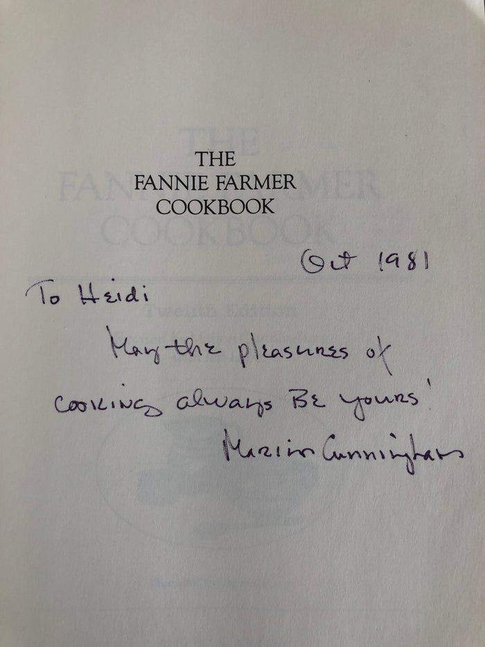 [Marion Cunningham] The Fannie Farmer Cookbook. SIGNED! Intro. by James Beard.