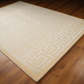 Geometrik Desenli El Dokuma Halı, krem, 90x150 – 230x330 cm — Halıcızade