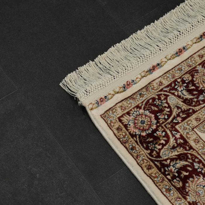 Mihrap Desenli Krem Viskon Halı Seccade — 80x125 cm