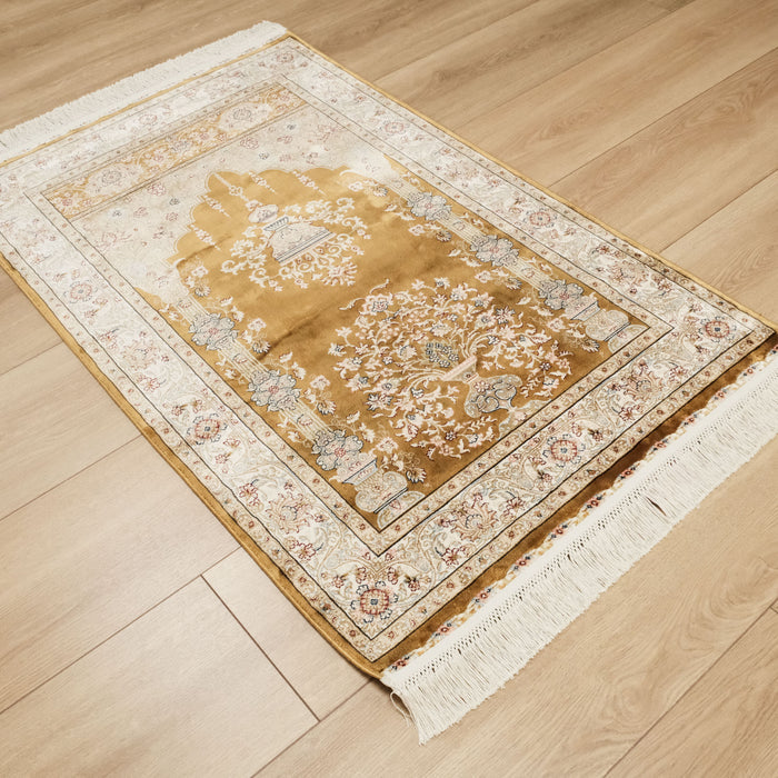 Mihrap Desenli Sarı Halı Seccade, 80x125 cm — Halıcızade