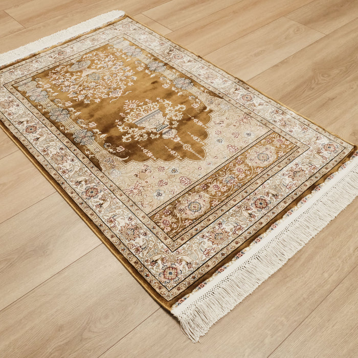 Mihrap Desenli Sarı Halı Seccade — viskon