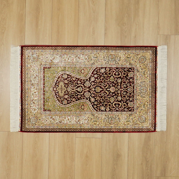 Mihrap Tasarım Bordo Halı Seccade — 80x125 cm