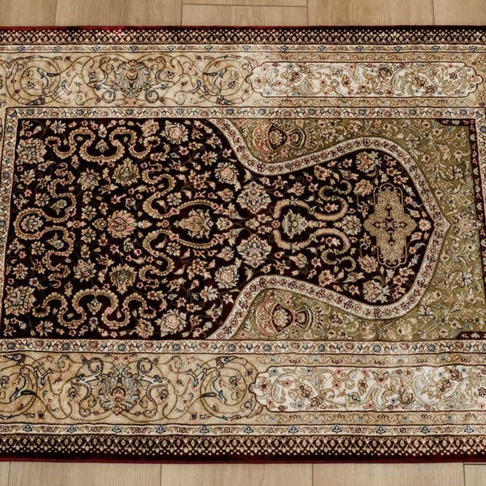 Mihrap Tasarım Bordo Halı Seccade