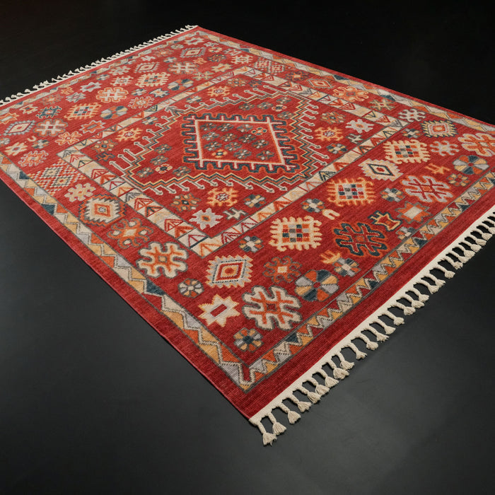 Mozaik Serisi Anadolu Desenli Kırmızı Sentetik Halı, 200x290 cm — Halıcızade