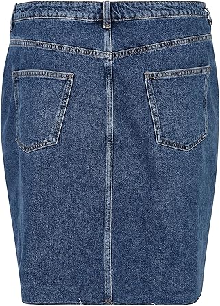 New Look Curves Women's Utility Skirt, Blue (Mid Blue 40), 20 UK