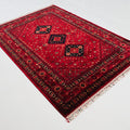 Afgan Türkmen desenli tezgah dokuma halı, bordo, 90x150 cm — Halıcızade